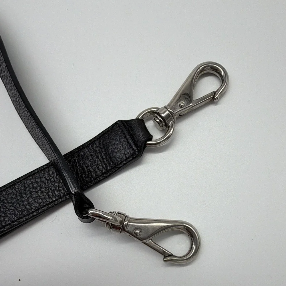Givenchy Y2K  Small Pandora Black Satchel Top Handle Bag Detachable Strap Silver